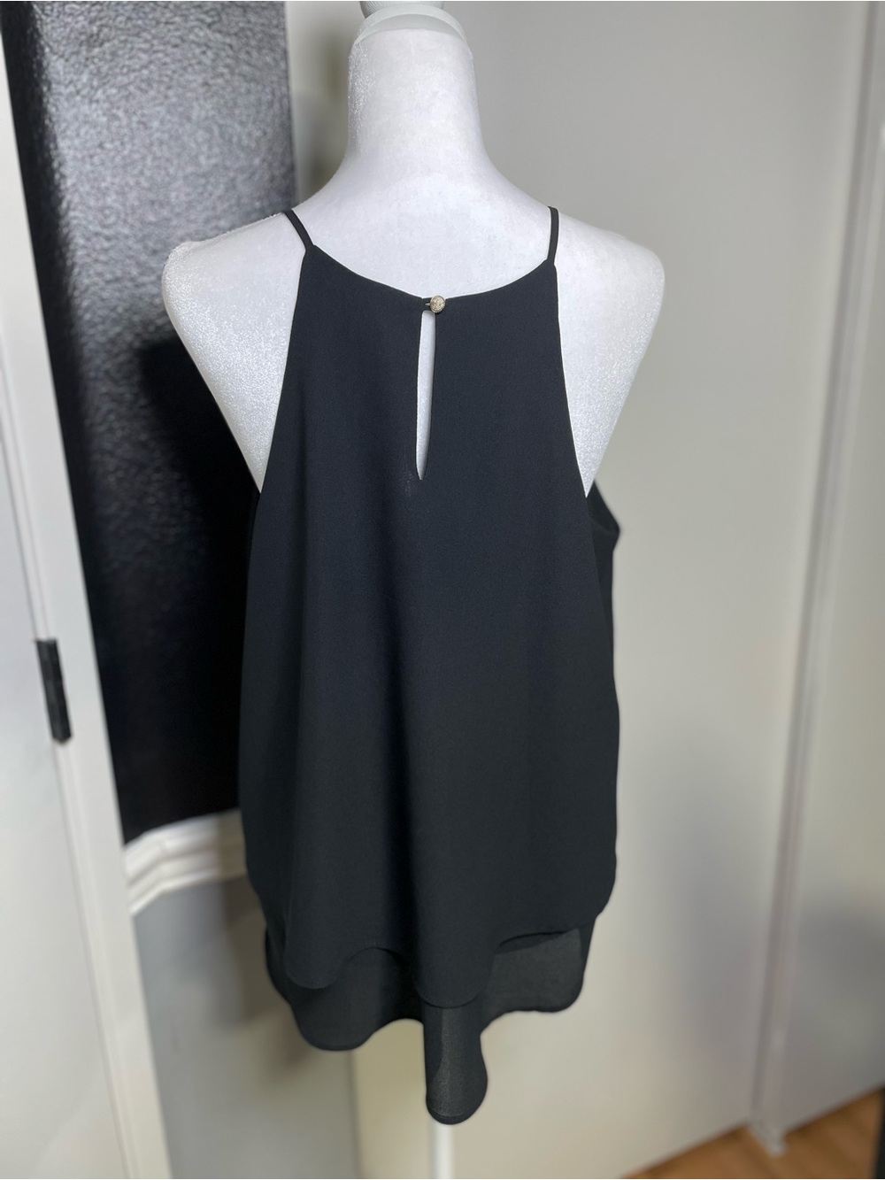 Active USA Black Double-Layer Camisole with Thin Straps - Picture 2 of 3